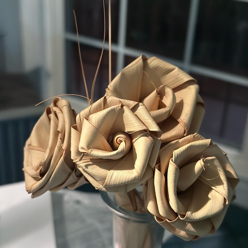 Handcrafted Dried Sweetgrass Roses